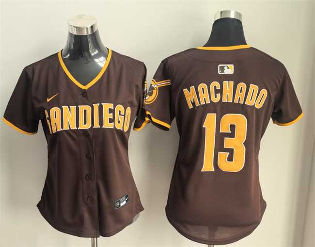 Womens San Diego Padres #13 Manny Machado Brown Limited Stitched Jersey